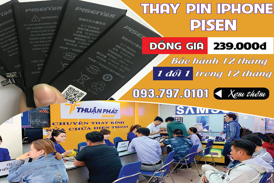 Thay pin iphone chính hãng tphcm